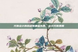 代账会计的耗材有哪些东西，会计代账费用