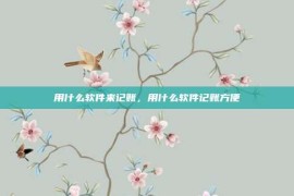 用什么软件来记账，用什么软件记账方便