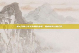 借人注册公司怎么取消注销，借给朋友注册公司