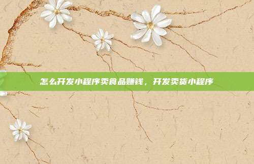 怎么开发小程序卖食品赚钱,开发卖货小程序