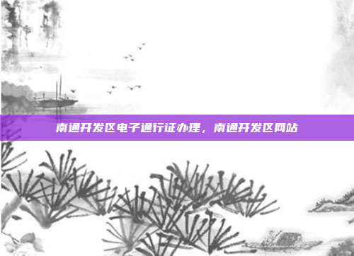 南通开发区电子通行证办理，南通开发区网站