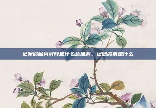 记账股名词解释是什么意思啊,记账股票是什么