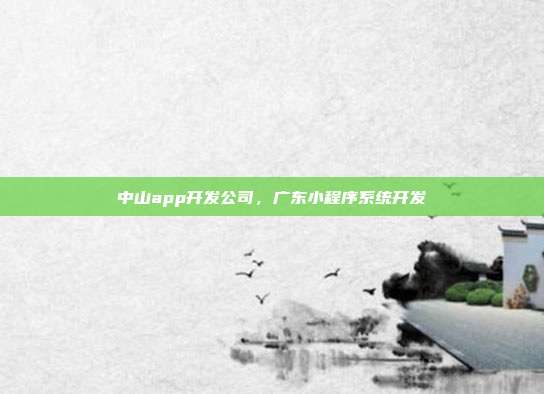中山app开发公司，广东小程序系统开发