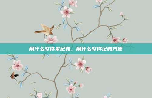 用什么软件来记账,用什么软件记账方便