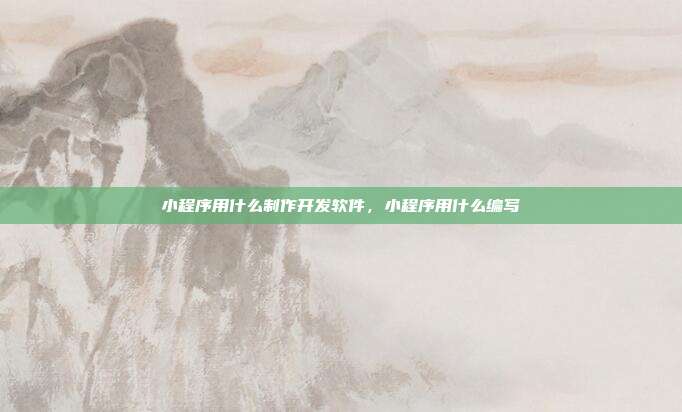 小程序用什么制作开发软件,小程序用什么编写