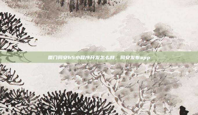厦门同安h5小程序开发怎么样,同安发布app