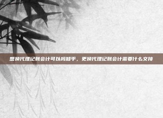 想换代理记账会计可以吗知乎，更换代理记账会计需要什么交接