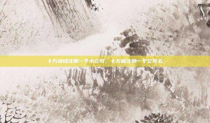 十万块钱注册一个小公司,十万能注册一个公司么