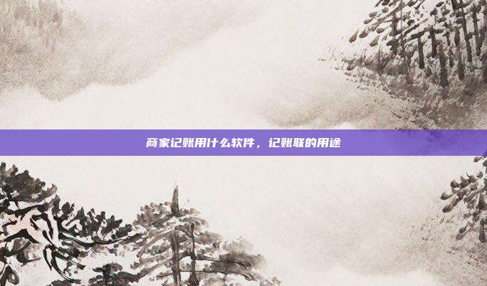 商家记账用什么软件,记账联的用途
