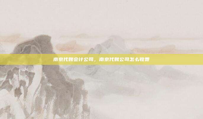 南京代账会计公司,南京代账公司怎么收费