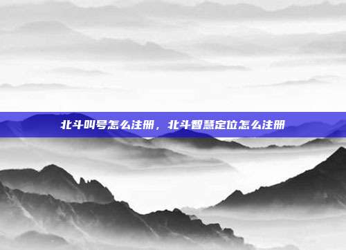 北斗叫号怎么注册,北斗智慧定位怎么注册