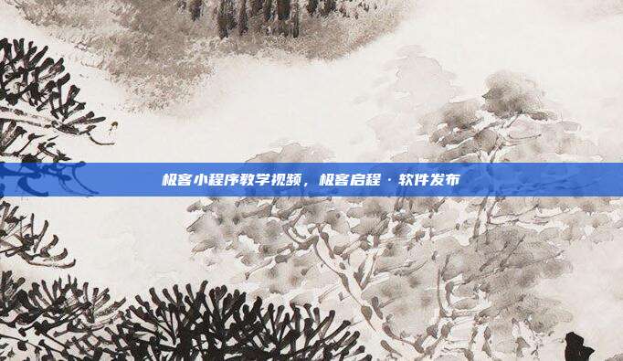 极客小程序教学视频,极客启程·软件发布