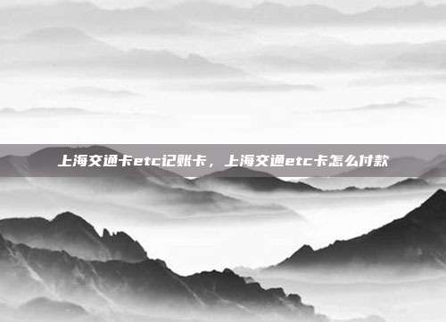 上海交通卡etc记账卡,上海交通etc卡怎么付款