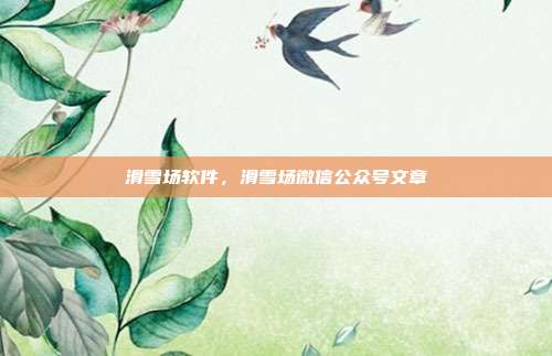 滑雪场软件，滑雪场微信公众号文章