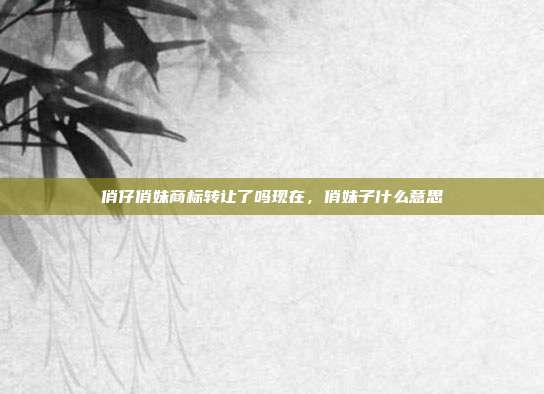 俏仔俏妹商标转让了吗现在,俏妹子什么意思