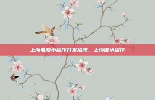 上海电脑小程序开发招聘，上海做小程序