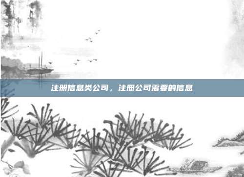 注册信息类公司，注册公司需要的信息