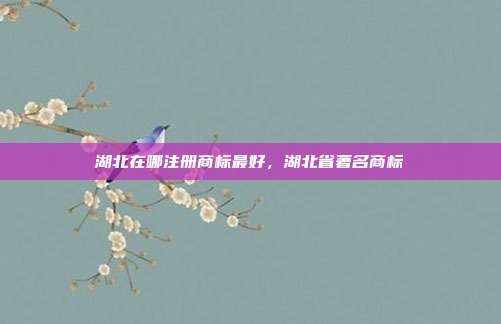 湖北在哪注册商标最好,湖北省著名商标