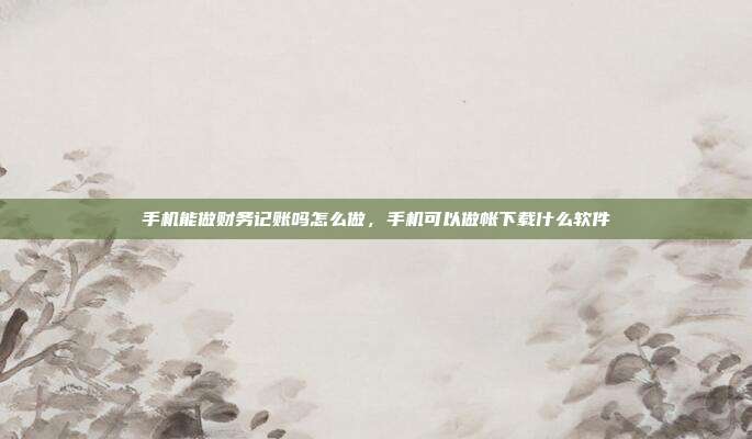 手机能做财务记账吗怎么做,手机可以做帐下载什么软件