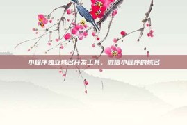 小程序独立域名开发工具，微信小程序的域名