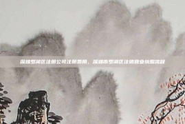 深圳罗湖区注册公司注册费用，深圳市罗湖区注销营业执照流程