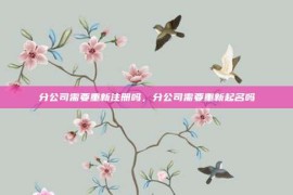 分公司需要重新注册吗，分公司需要重新起名吗