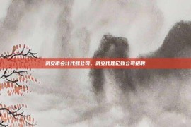 武安市会计代账公司，武安代理记账公司招聘