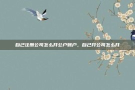 自己注册公司怎么开公户账户，自己开公司怎么开