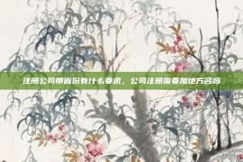 注册公司带省份有什么要求，公司注册需要加地方名吗