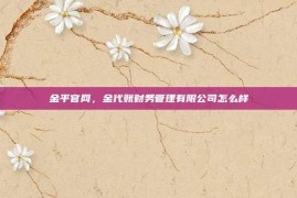 金平官网，金代账财务管理有限公司怎么样