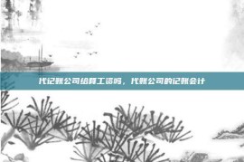 代记账公司给算工资吗，代账公司的记账会计