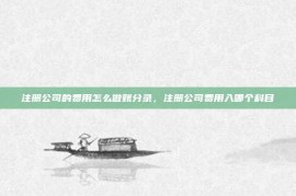 注册公司的费用怎么做账分录，注册公司费用入哪个科目