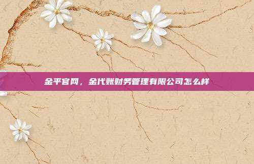 金平官网，金代账财务管理有限公司怎么样