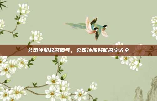公司注册起名霸气，公司注册好听名字大全