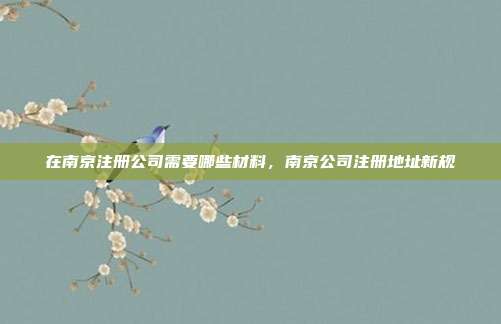 在南京注册公司需要哪些材料，南京公司注册地址新规
